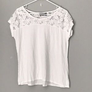 White Lacy Top Tee